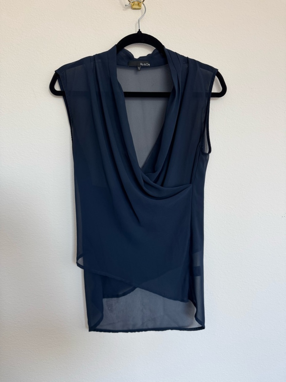 Sheer Cowl Neck Top